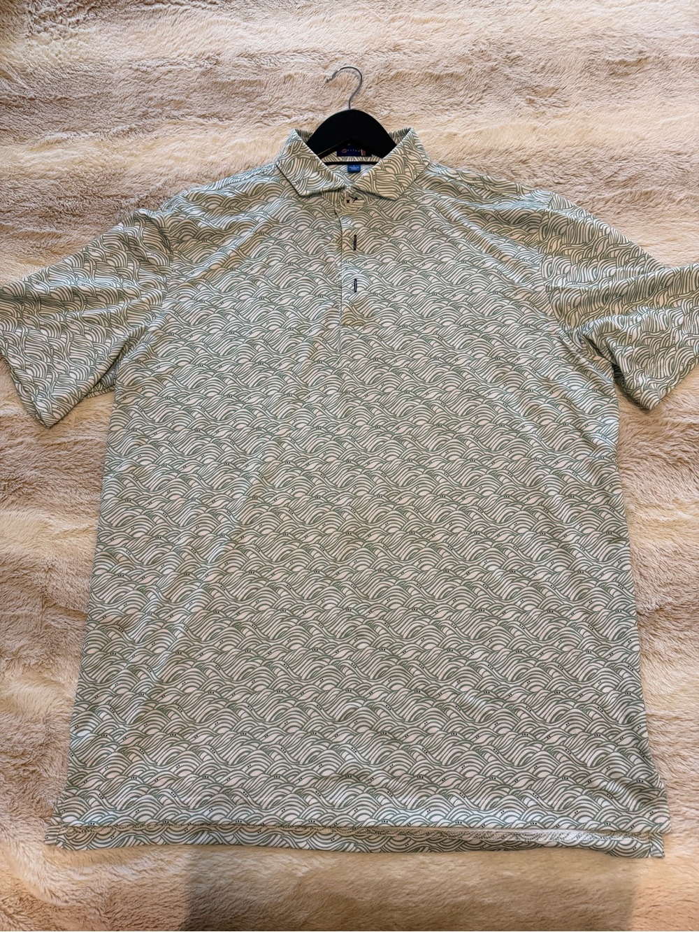 Men's Stitch Sage Wave-Pattern Golf Polo Shirt